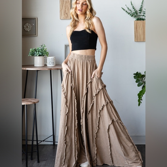 Oli & Hali Pants - 1 Magnolia Mocha Wide Flare Leg